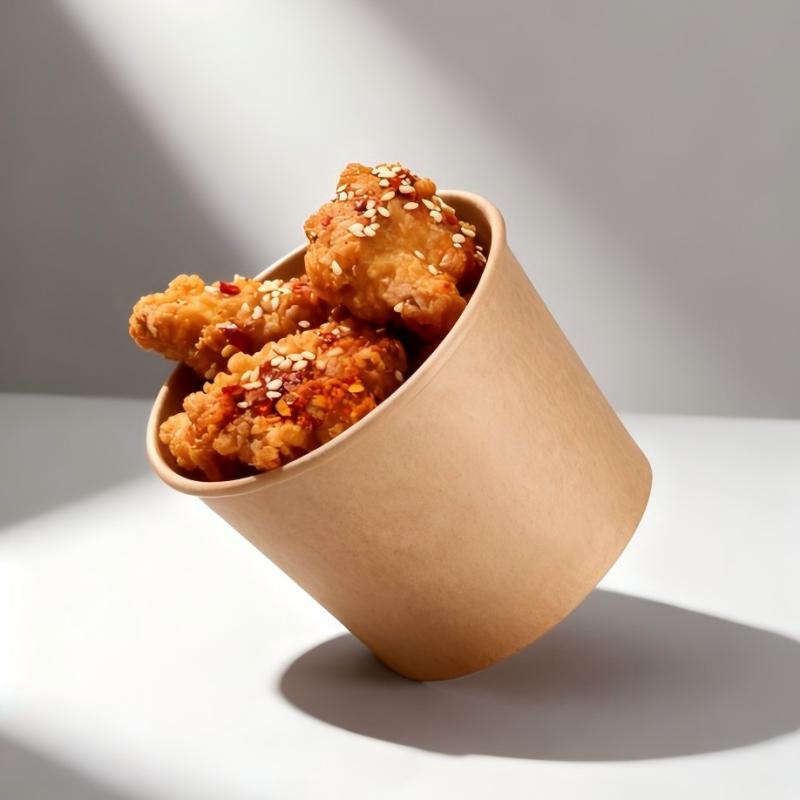 Die Verwendung und das Denken einer Einweg-Papierschale zum Mitnehmen